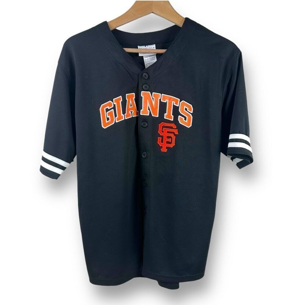 MLB Team Athletics Women's‎ XL San Francisco Giants Baseball Jersey Black Orange